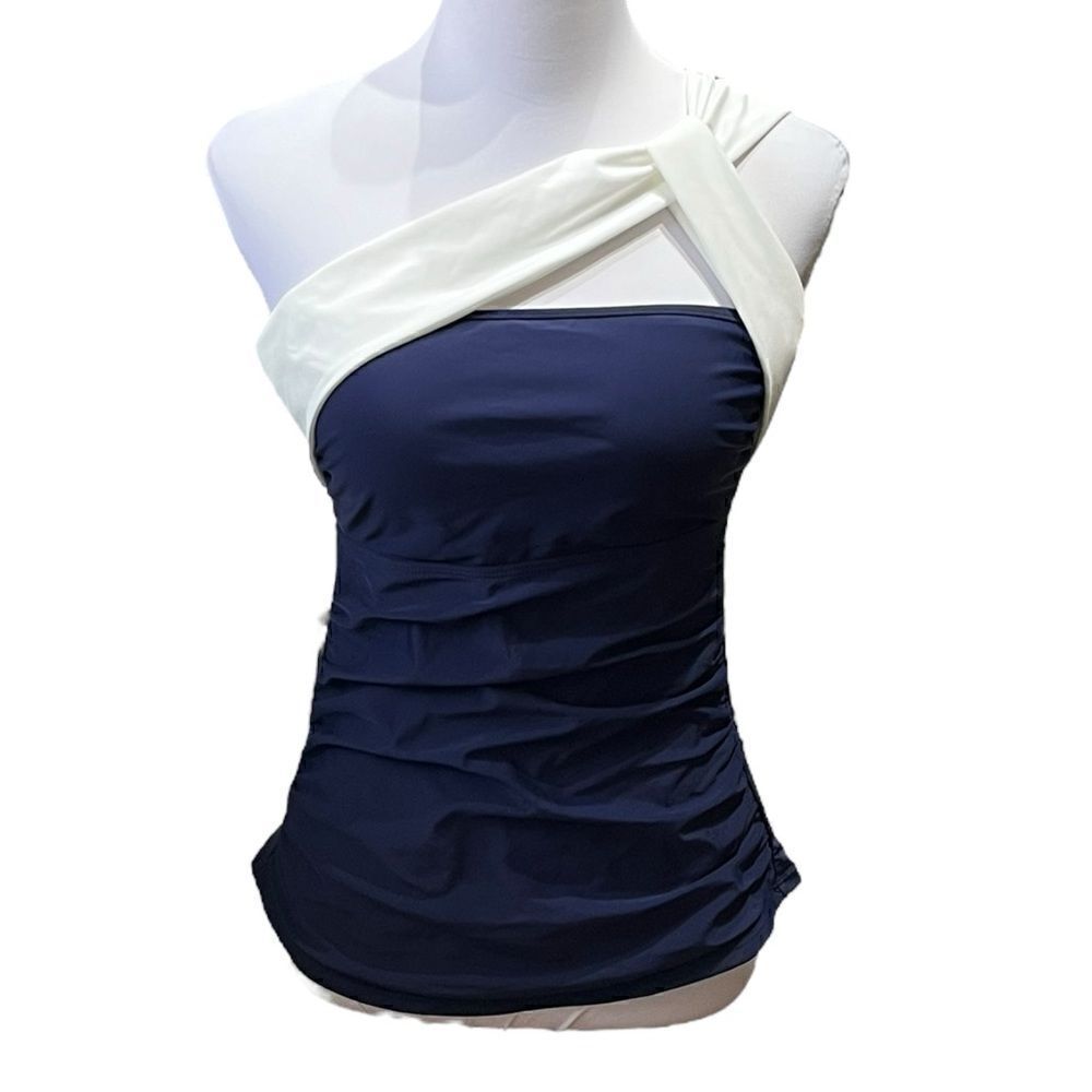 Tempt Me Women’s Navy And White Tankini, Size L, NWT‎